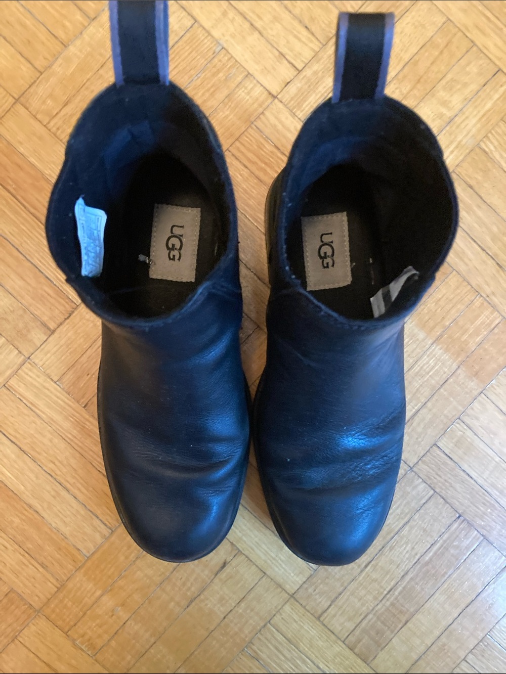 UGG Women's Black Leather Ankle Boots
